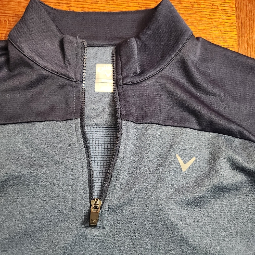 Callaway Pullover Golf Sweatshirt Large Blue Colorblock Quarter Zip Long Sleeve - Picture 4 of 11